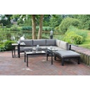 Vorschaubild Garden Pleasure Lounge-Eckgruppe MIRANDA, Aluminium Anthrazit / Kissen Olefin (100 % Polypropylen) Grau