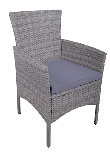 Garden Pleasure Balkon-Set DAKOTA, Tisch 70 x 60 + 2 Sessel, Polyrattan / Akazie / Kissen 100 % Polyester