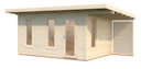 Vorschaubild Palmako Premium Gartenhaus Grace 12,4 m² inkl. 4,1 m² Anbau - 56 mm
