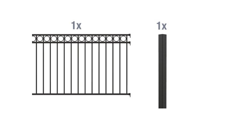 Alberts® Zaun Anbauset Circle zum Einbetonieren 2 m