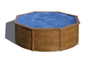 Vorschaubild myPOOL Swimming Pool Poolset Feeling Holzoptik - Rund mit Stahlwandbecken Höhe 1,32 m