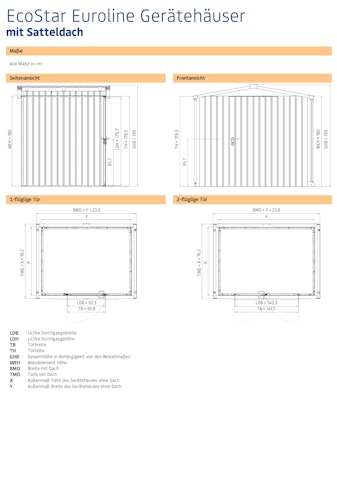 Hörmann Metall-Gerätehaus EcoStar EuroLine ESD mit Satteldach