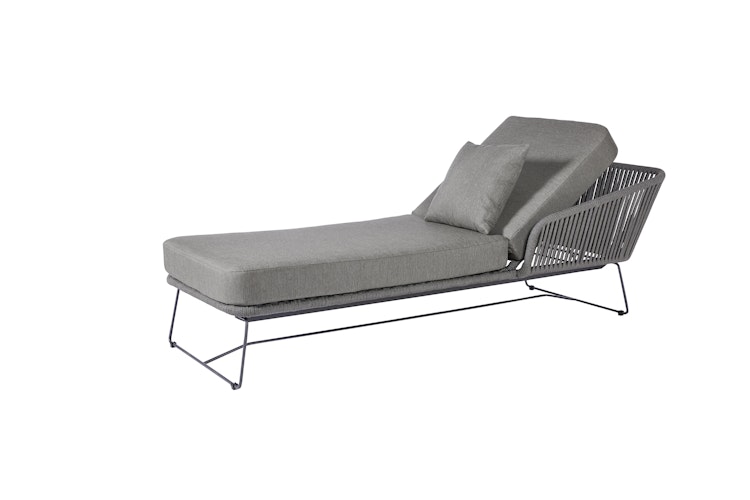 B-Ware Diamond Garden Daybed MILOS Doppelliege, Edelstahl Dunkelgrau / Rope Dunkelgrau / Sunproof (100 % Polypropylen)