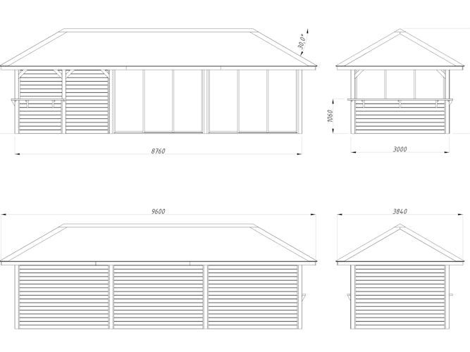 Palmako Pavillon Bianca 24,9 m² Set 219 Slide