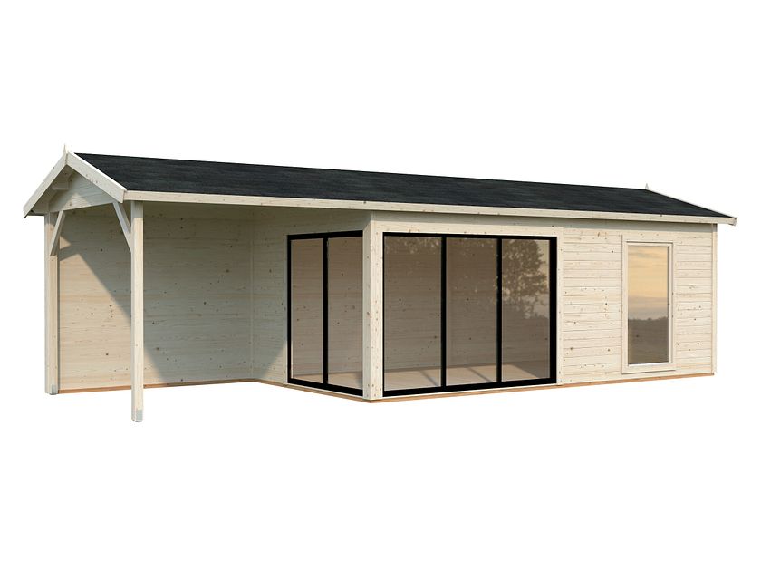 Palmako Gartenhaus Amanda 17,1 +7,8 m² Slide Plus- 44 mm