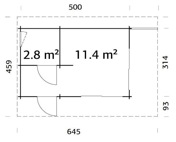 Palmako Ferienhaus Cecilia 14,2 m² Slide Plus - 70 mm