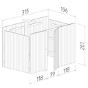 Vorschaubild Palmako Karl 23,1 m² - Anbauschuppen 6,2 m²
