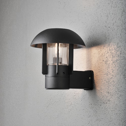 Konstsmide Wandleuchte Heimdal, schwarz, klares Glas (404-750)