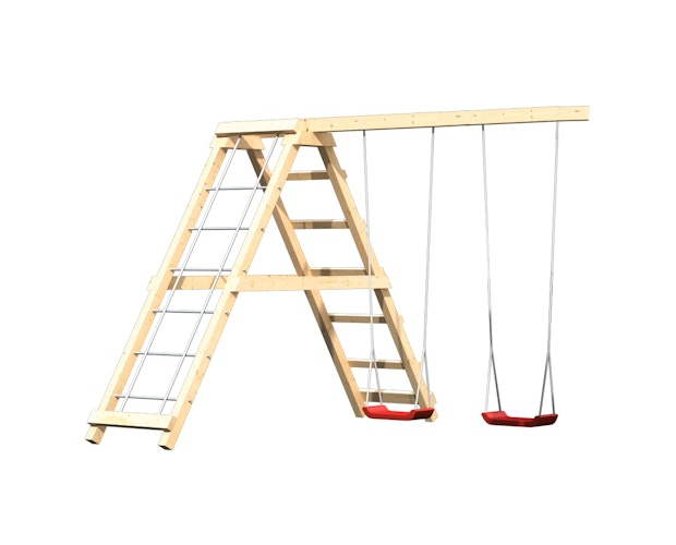 Akubi Doppelschaukel Anbau inkl. Klettergerüst passend zu Anna, Danny, Frieda Lotti, Luis und Löwenherz