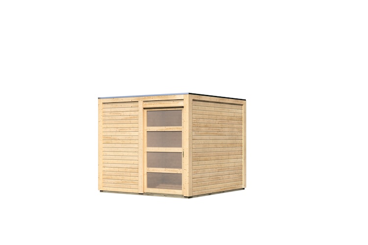 Karibu Gartenhaus Qubic 1 mit Schiebetür - 19 mm