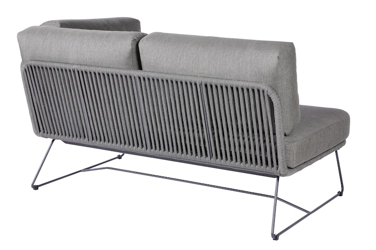 Diamond Garden 2er Loungesofa MILOS rechts, Edelstahl Dunkelgrau / Rope / Sunproof (100 % Polypropylen)