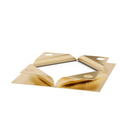 höfats Kerzenhalter-Set SQUARE CANDLE gold 4 Stück