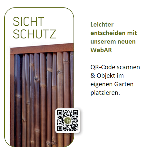 BambusBASIS Modul5 Zaunfeld mit Abschlussprofilen Cortenstahl 