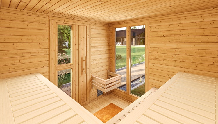 Weka Blockbohlen Saunahaus Kuopio - 45 mm Blockbohlen