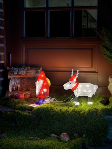 Konstsmide Weihnachtsbeleuchtung  LED Acryl Weihnachtsmann und Rentier