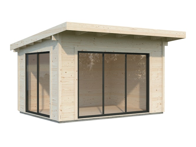 PRE:GA Gartenhaus Kandel Leimholz mit Schiebetüren 400 x 300 cm