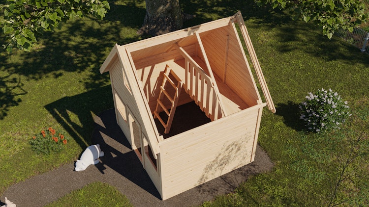 Karibu Kinderspielhaus Kalle mit 2 Etagen - 19 mm