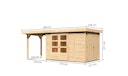 Vorschaubild Karibu Woodfeeling Gartenhaus Retola 2/3/4/5/6 inkl. Anbauschrank u. 240 cm Schleppdach