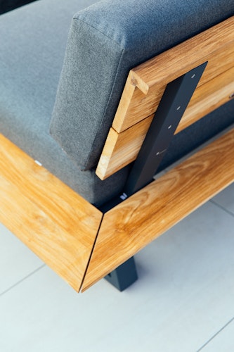 Diamond Garden Modullounge lange Ecke links NORA Sun & Rain, Aluminium / Recycled Teak / Tuvatextil (100 % Polyacryl)