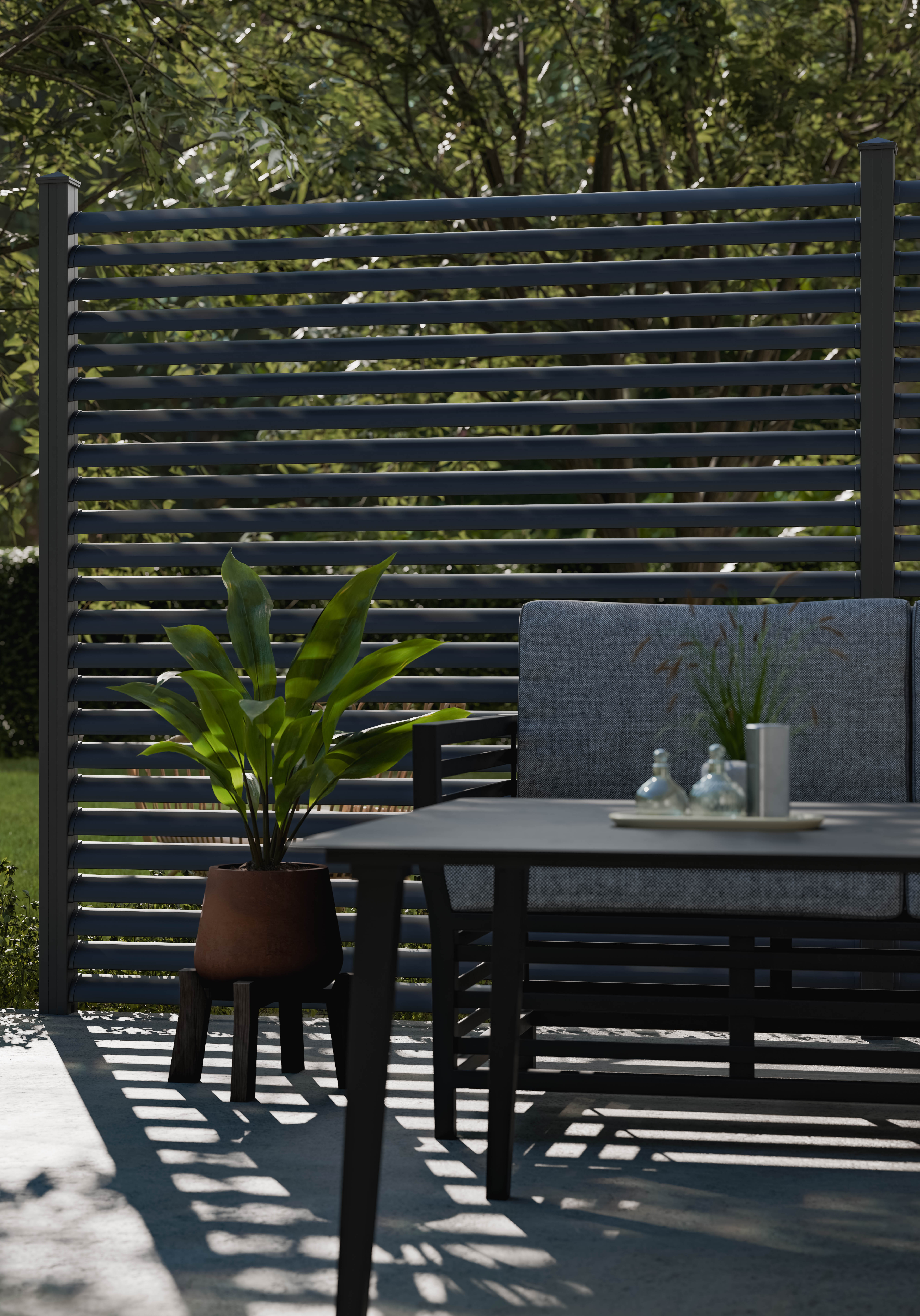 GroJa Lumino Ellipse Anthrazit DB 703 Bausatz 180x180 cm Kartonverpackt