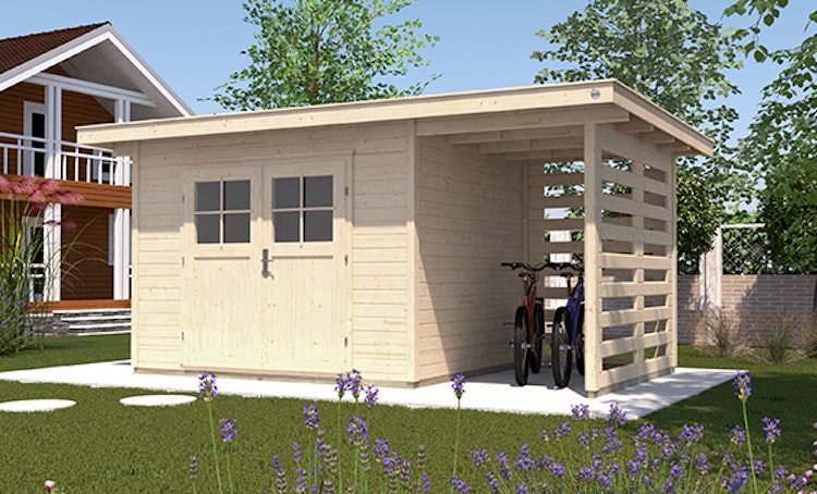 Weka Gartenhaus 179 A inkl. 150 cm Anbau - 28 mm