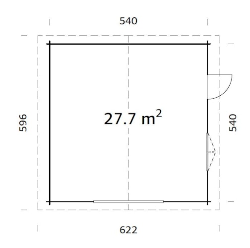 Palmako Garage Roger 27,7 m² - 70 mm - ohne Tor