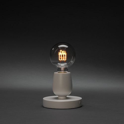 Konstsmide Weihnachtsbeleuchtung  LED Tischleuchter Geschenk weiß Timer