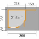 Vorschaubild Weka Designhaus 213 A 28 mm inkl. 150 cm Anbau