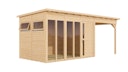 Vorschaubild Bertilo Element-Gartenhaus Pentus 3 Office inkl. Lounge-Anbau - 19 mm