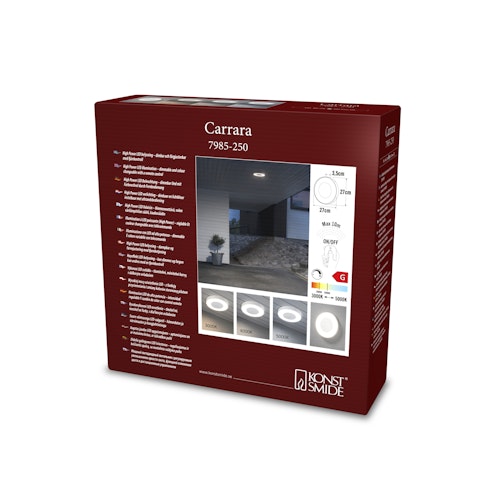 Konstsmide Wandleuchte Carrara, weiss, rund (7985-250)