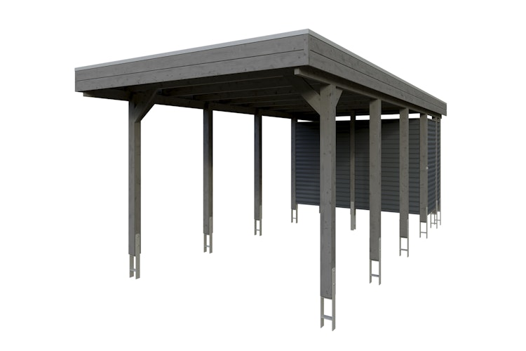 Skan Holz Carport Friesland Hybrid Set 12 314x708 cm inkl. Abstellraum
