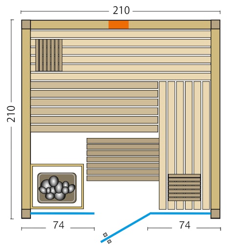 Abverkaufsmodell Infraworld Sauna Panorama Complete 208 Fichte - 75 mm Multifunktionssauna inkl. 5-teiligem gratis Zubehörset