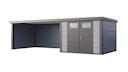 Vorschaubild Telluria Metallgerätehaus Classico 3030 mit Lounge Anbau XL (ca. 450 cm Breite)