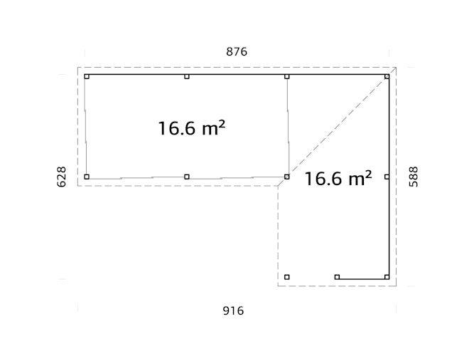 Palmako Gartenhaus Connect Lenna 33,2 m² Set 721 Slide Plus mit Isolierglas-Schiebetüren - 28 mm 