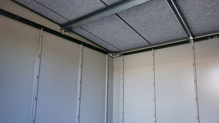 Weka Design Metallgerätehaus Gary anthrazit mit Holzoptik-Lamellen