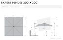 Vorschaubild doppler Pendelschirm EXPERT 300 x 300 cm, Aluminium Silber / 100 % Polypropylen 220 g/m²