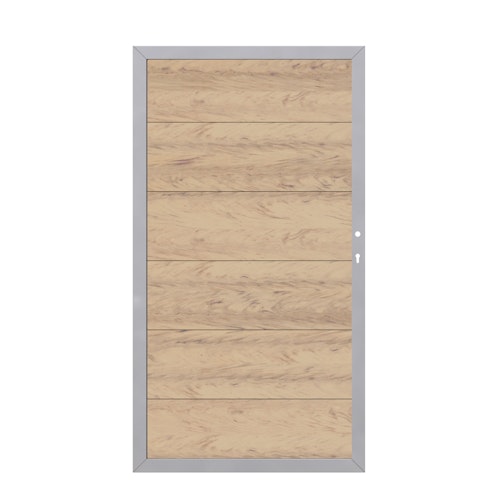TraumGarten Design WPC Alu Einzeltor Rahmen Silber (980 x 1800 mm)