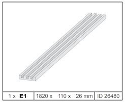 Karibu Holzkabelkanal für Silikon-und Fühlerkabel 182 x 14 x 2,6 cm