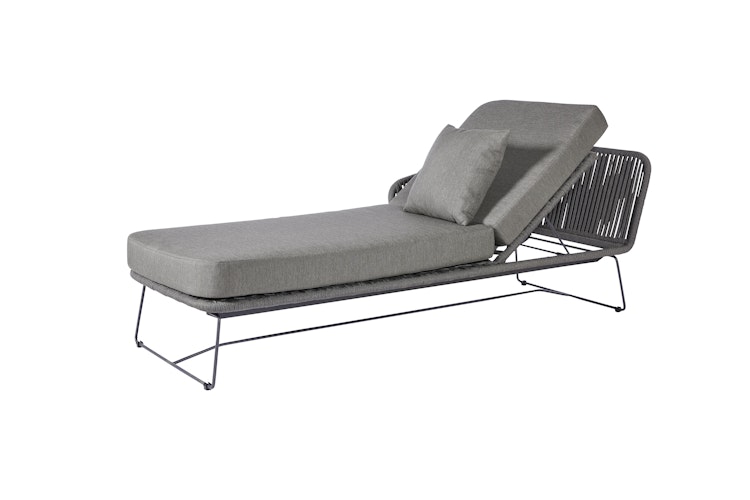 B-Ware Diamond Garden Daybed MILOS Doppelliege, Edelstahl Dunkelgrau / Rope Dunkelgrau / Sunproof (100 % Polypropylen)
