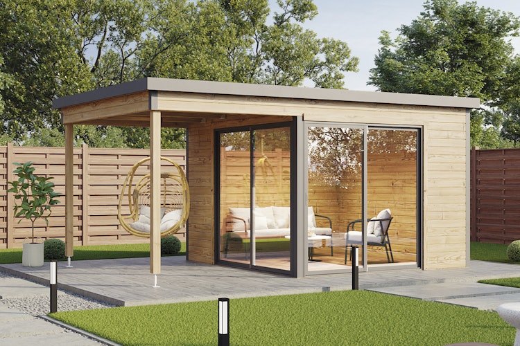 Wolff Finnhaus Gartenhaus Starletta 5232 mit Schiebetüren