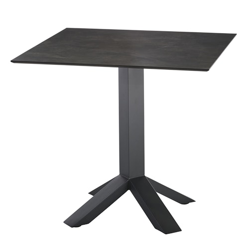 Diamond Garden Balkon-Set SHEFFIELD, Tisch + 2 Stühle, Edelstahl Dunkelgrau / HPL / Teak / Rope