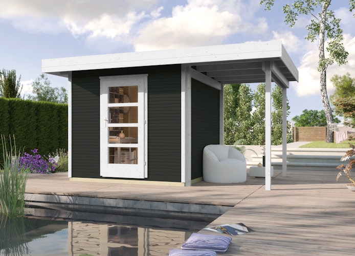 Weka Gartenhaus Designhaus wekaLine 172 A mit Anbau (150 cm)