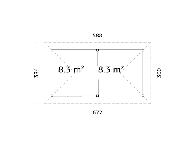 Palmako Pavillon Bianca 16,6 m² Set 503 Slide Plus mit Isolierglas-Schiebetüren