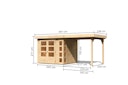 Vorschaubild Karibu Woodfeeling Gartenhaus Kerko 3/4/5/6 mit 240 cm Schleppdach - 19 mm