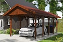 Vorschaubild Skan Holz Wallgau - Satteldach Einzelcarport Breite 380 cm