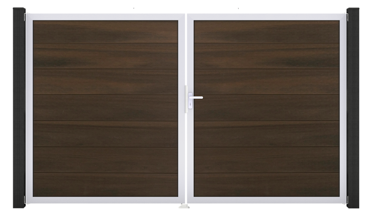 GroJa Solid Grande Tor 2-flügelig 3000 x 1800 mm, Alu-Rahmen EV1