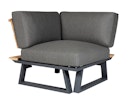 Vorschaubild Diamond Garden Lounge-Set NORA Sun & Rain, Sofa + Hocker + Tisch, Aluminium / Teak / Tuvatextil (100 % Polyacryl)