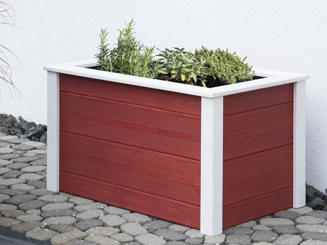 BM TYP 523 Hochbeet 106 x 65 x 60 cm, Schwedenrot/Weiß