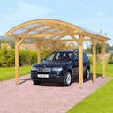 Vorschaubild Skan Holz Franken - Bogendach Einzelcarport aus Leimholz Breite 376 cm