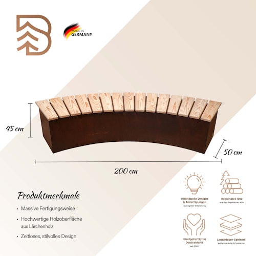 Badeko Sitzbank „Modell Karlsruhe“ 200 cm